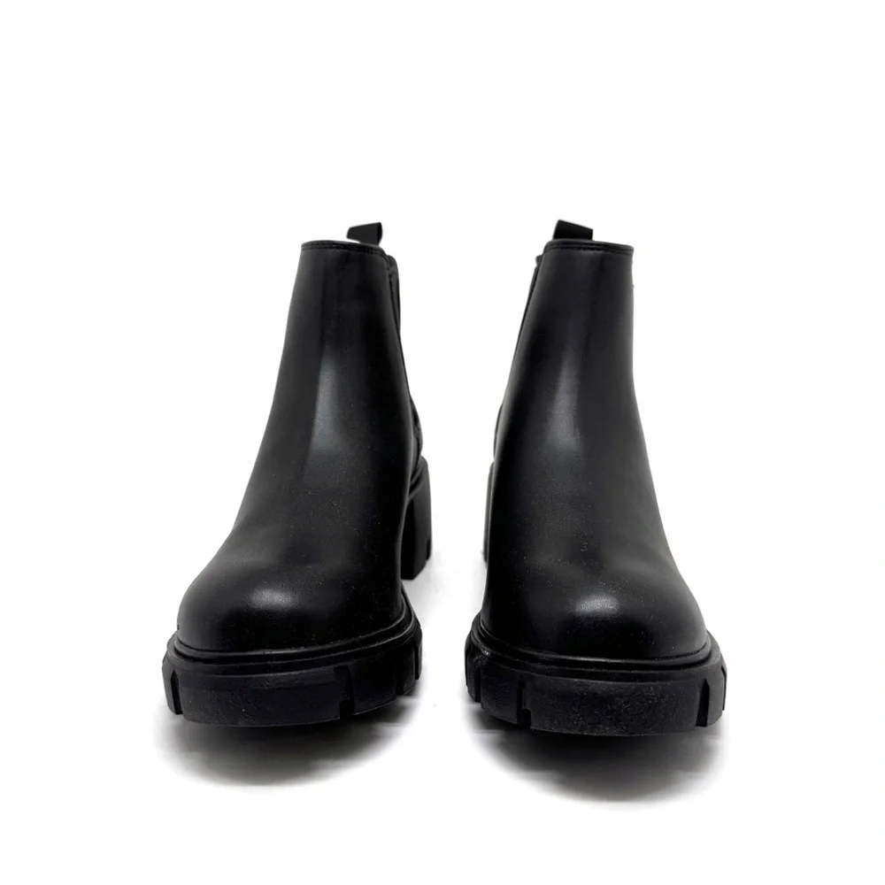 Steve Madden Howler Bootie Black Chunky Heel Combat Boots Size 8.5 - Picture 3 of 12